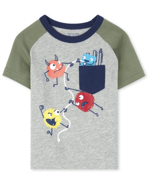 Baby And Toddler Boys Puff Print Pocket Top