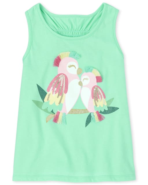 Baby And Toddler Girls Glitter Applique Racerback Tank Top