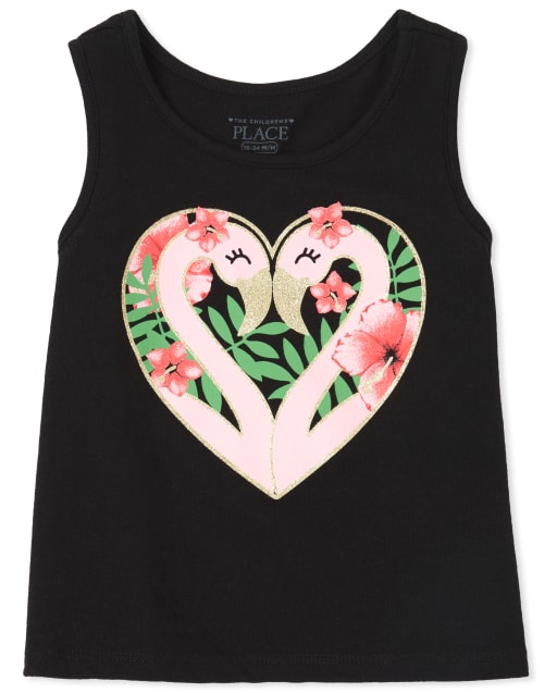Camiseta sin mangas con estampado de purpurina Mix And Match para bebés y niñas pequeñas