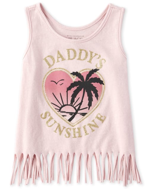 Baby And Toddler Girls Mix And Match Sleeveless Glitter Graphic