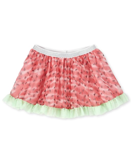 Baby And Toddler Girls Watermelon Ruffle Skirt