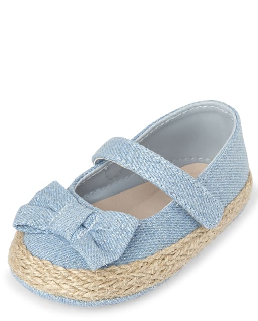 Espadrilles en denim avec nœud scintillant pour fille