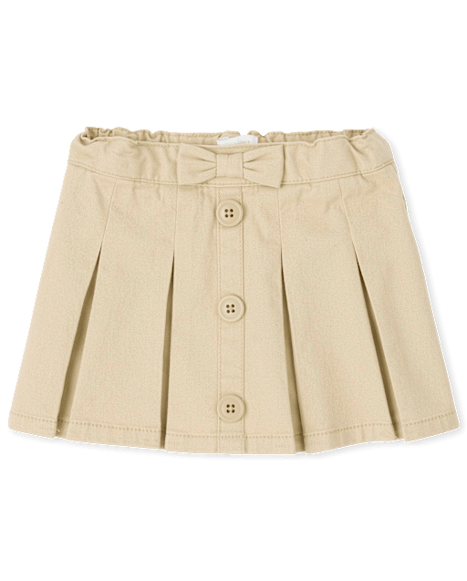 Toddler Girls Uniform Button Pleated Skort