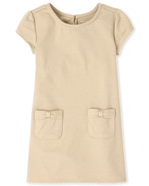 Toddler Girls Bow Ponte Knit Dress
