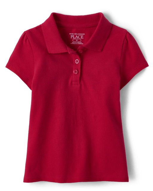 Toddler Girls Uniform Short Sleeve Pique Polo