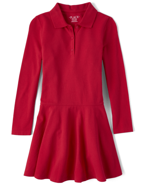 Girls Uniform Pique Polo Dress