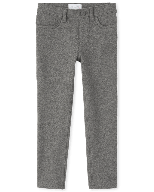Girls Uniform Ponte Knit Pull On Jeggings - Slim