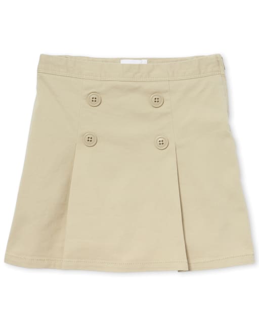 Girls Uniform Stretch Button Skort - Slim