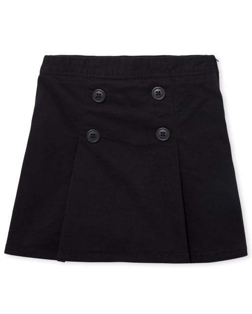 Girls Uniform Stretch Button Skort - Plus