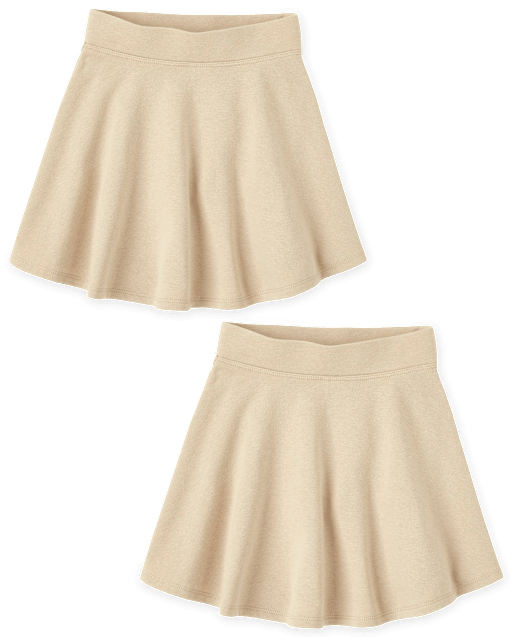 Falda pantalón de felpa francesa activa de uniforme para niñas, paquete de 2