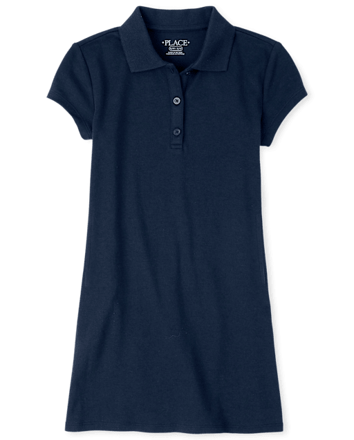 Girls Uniform Polo Shift Dress