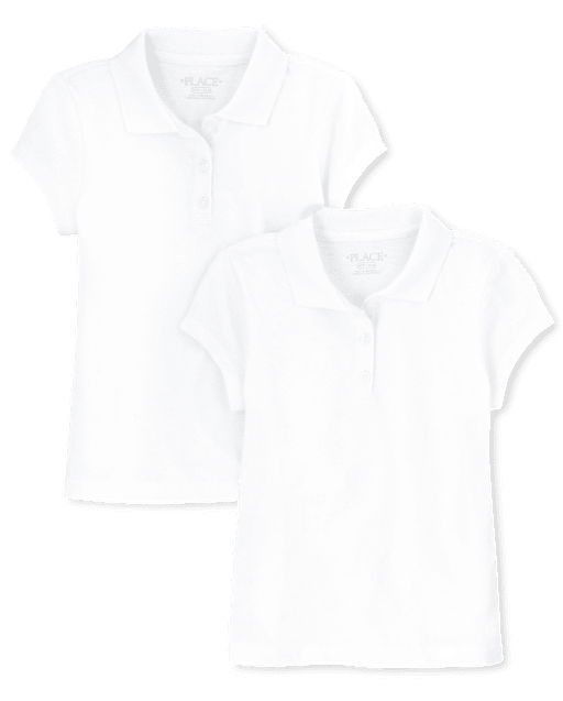 Girls Uniform Soft Jersey Polo 2-Pack