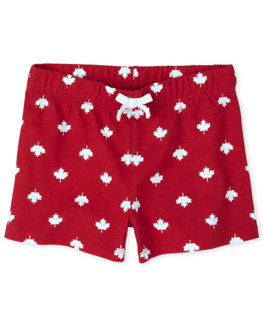 Short feuille d'érable Mix And Match de la fête du Canada pour fille