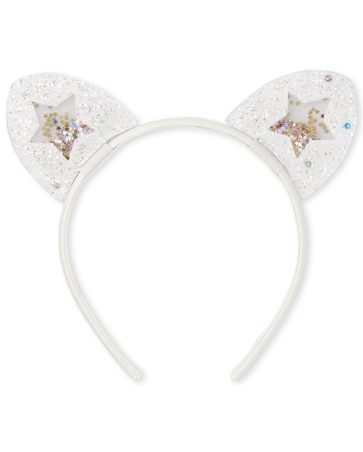 Toddler Girls Confetti Shaker Glitter Cat Ears Headband
