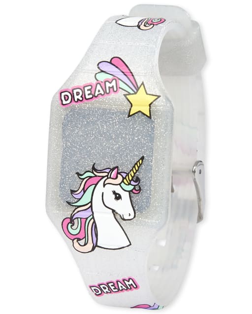 Girls Glitter Unicorn Digital Watch