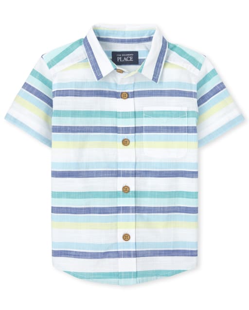Baby And Toddler Boys Dad And Me Short Sleeve Striped Chambray