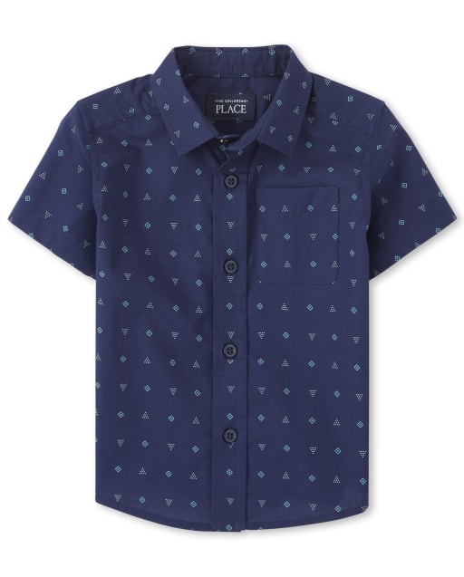 The Childrens Place Baby Boys Short Sleeve Printed Poplin