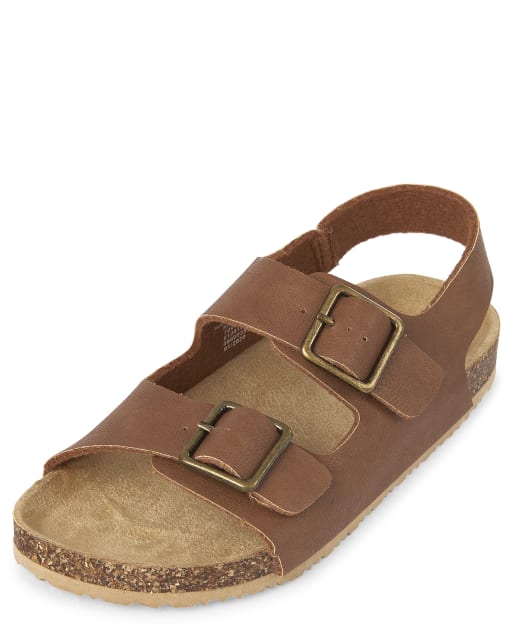 Boys Matching Faux Leather Sandals