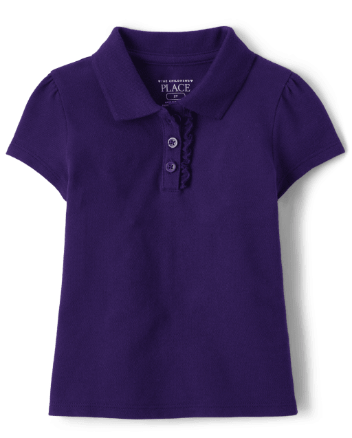 Toddler Girls Uniform Short Sleeve Pique Polo