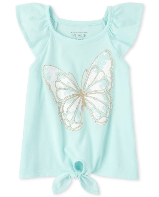 Baby And Toddler Girls Glitter Tie Front Top
