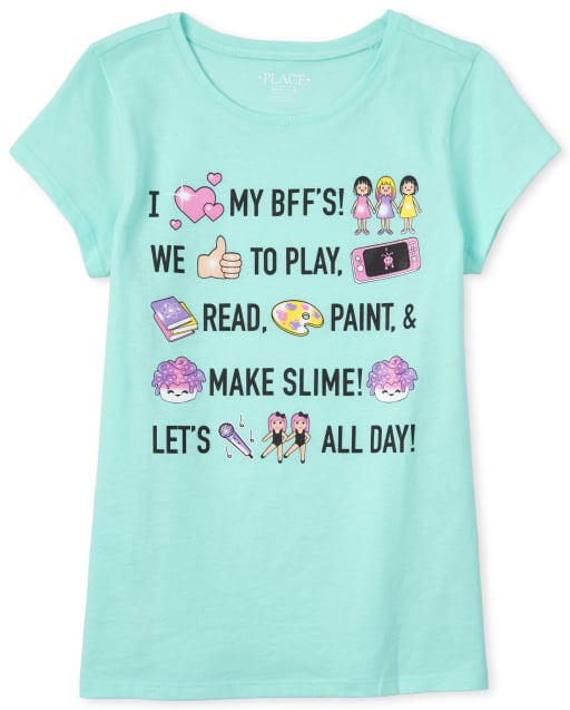 T-shirt graphique Glitter BFF pour filles