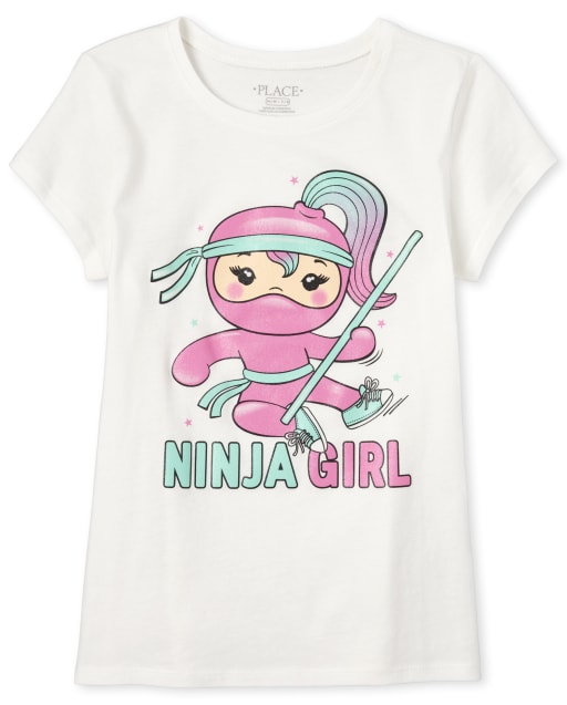 Girls Glitter Ninja Graphic Tee