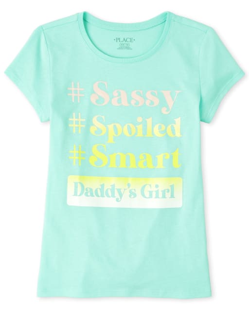 Girls Glitter Daddy's Girl Graphic Tee