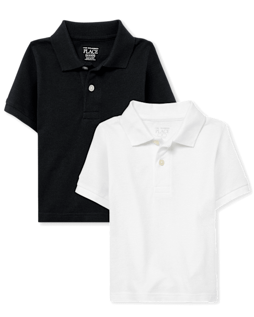 Polo de piqué de uniforme para bebés y niños pequeños, paquete de 2