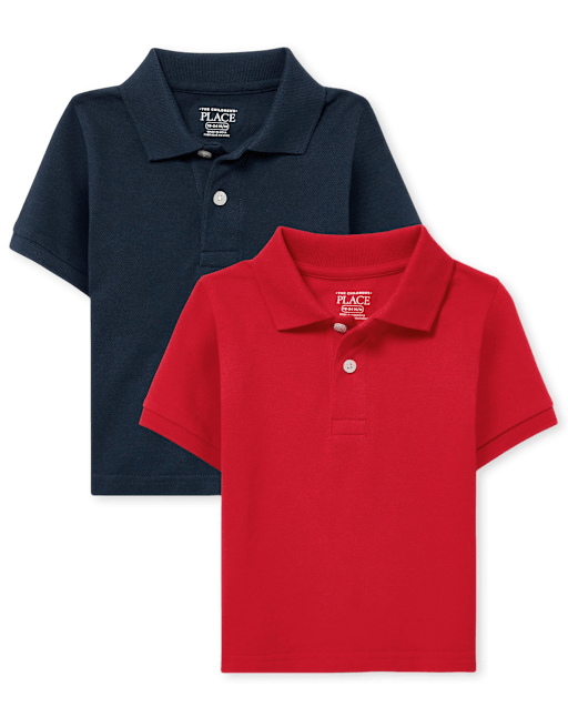 Polo de piqué de uniforme para bebés y niños pequeños, paquete de 2