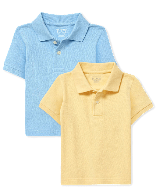 Lot de 2 polos uniformes en piqué pour bébés et tout-petits garçons
