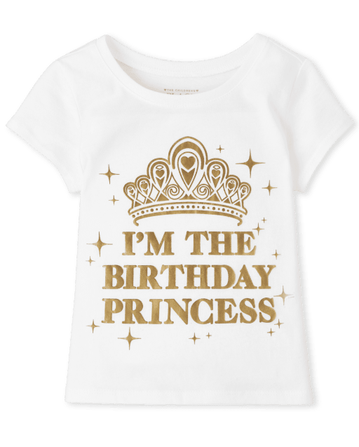 Camiseta gráfica de princesa de cumpleaños para niñas pequeñas y bebés