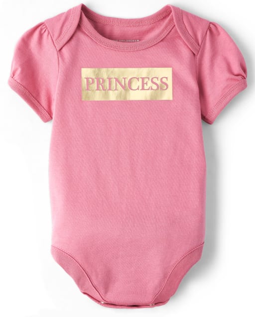 Baby Girls Mommy And Me Short Sleeve Foil Princess Matching
