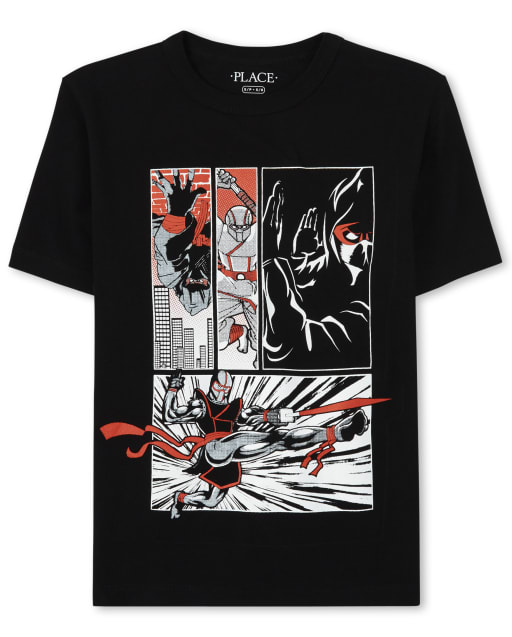 Camiseta gráfica Ninja Comic para niños