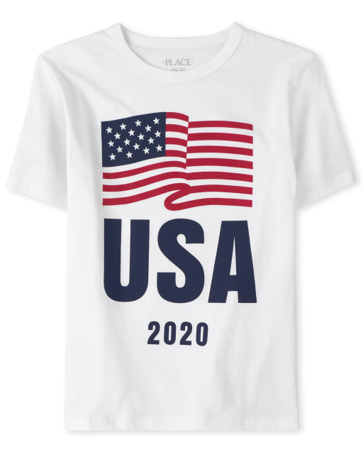 Camiseta gráfica de la bandera americana de la familia a juego para niños 2020
