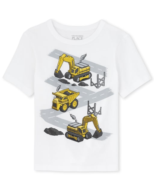 T Shirt Graphique De Construction A Manches Courtes Pour Bebe Et Tout Petit Garcon