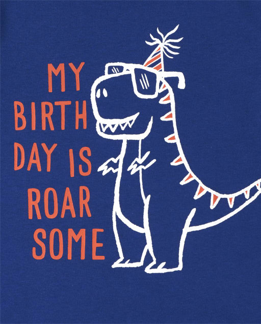 Bebe Et Tout Petit Garcon A Manches Courtes Mon Anniversaire Est Un Rugissement T Shirt Graphique Dino