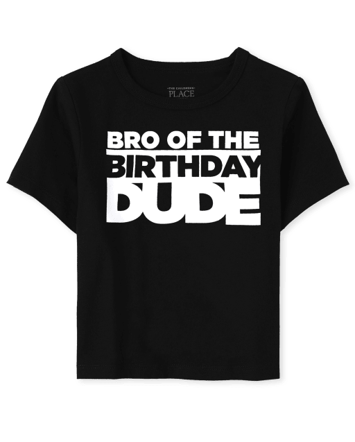 Baby And Toddler Boys Matching Family Short Sleeve 'Bro Of The Birthday Dude' Graphic Tee