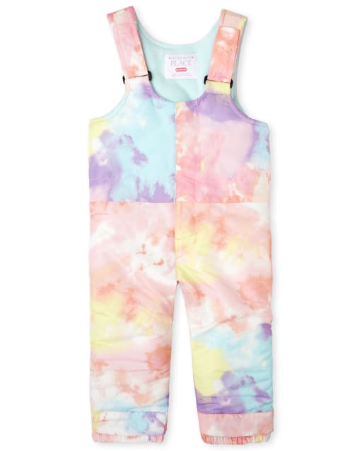 Toddler Girls Print Snow Overalls