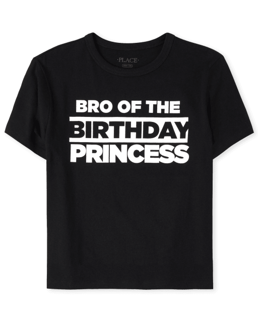 Boys Matching Family Short Sleeve 'Bro Of The Birthday Princess' Graphic Tee
