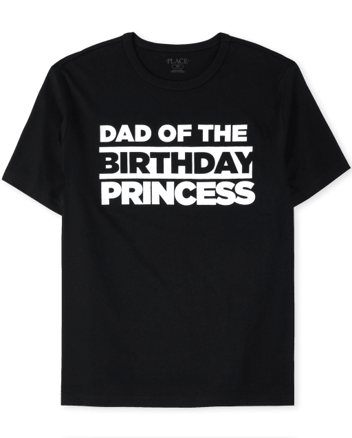 Mens Matching Family Short Sleeve 'Dad Of The Birthday Princess' Graphic Tee