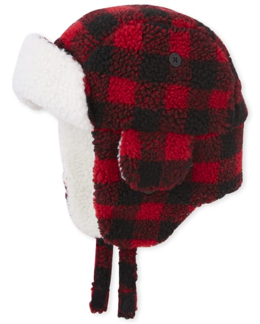 boys red trapper hat