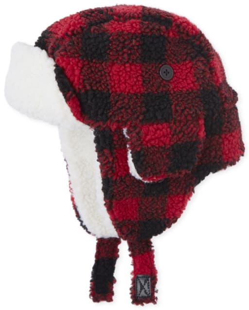 boys red trapper hat