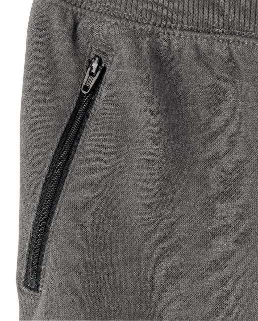 fleece joggers with zip pockets
