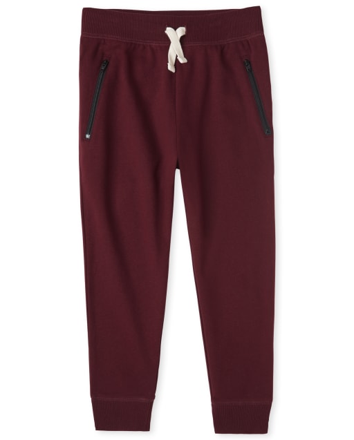 Boys Active Zip Fleece Jogger Pants