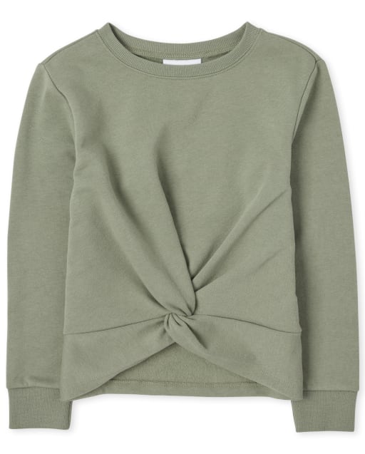 Girls Active Fleece Twist Front Top