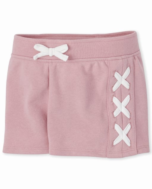 Girls French Terry Lace Up Shorts