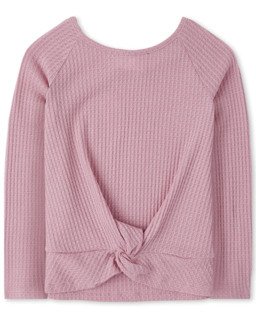 Girls Twist Front Lightweight Sweater Top