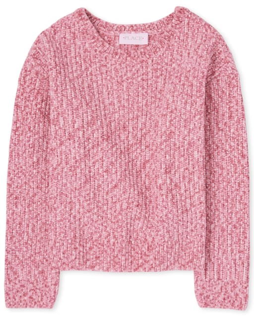 Girls Glitter Chenille Sweater