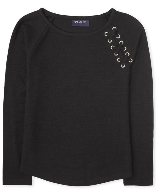 Haut pull léger à lacets pour filles