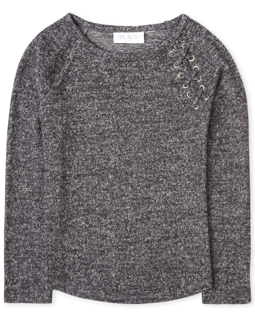Haut pull léger à lacets pour filles